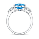 Rosec Jewels-IGI Certified 4 Carat Oval Shaped Lab Grown Blue Diamond Journey Ring