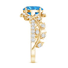 Rosec Jewels-Oval Shaped 1 Carat Lab Grown Blue Diamond Designer Engagement Ring IGI Certified