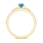 Rosec Jewels-IGI Certified 1 Carat Oval Lab Grown Blue and White Diamond Bridal Ring Set