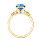 Rosec Jewels-IGI Certified 4 Carat Lab Grown Blue Diamond Oval Engagement Ring with Wedding Band