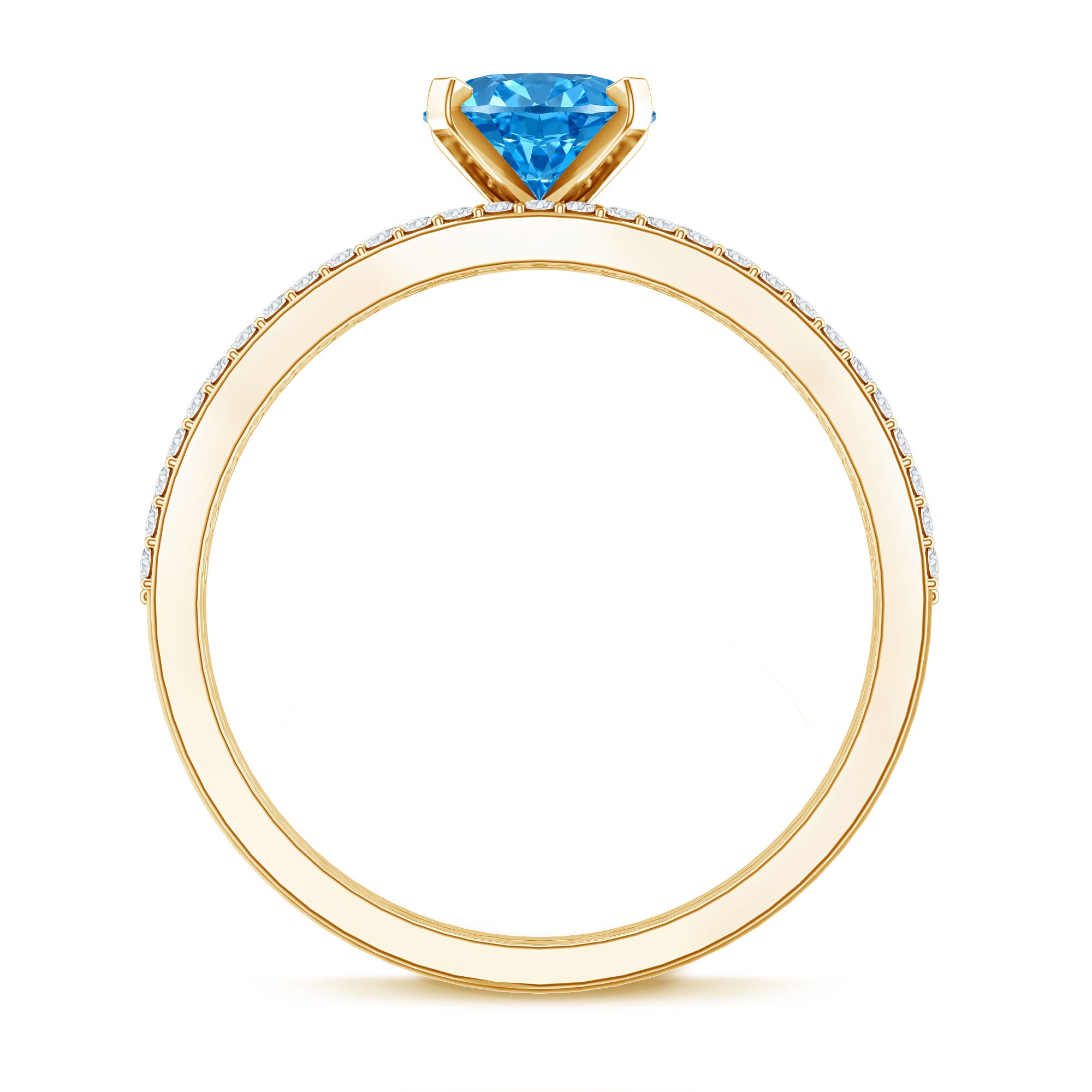 Rosec Jewels-1 Carat Oval Shaped Lab Grown Blue and White Diamond Wedding Ring Set IGI Certified