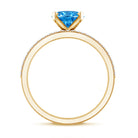 Rosec Jewels-Oval Shaped 2 Carat Lab Blue Diamond Engagement Ring Set with IGI Certificate