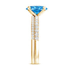 Rosec Jewels-Oval Shaped 2 Carat Lab Blue Diamond Engagement Ring Set with IGI Certificate