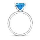 Rosec Jewels-Lab Grown 4 Carat Blue Diamond Oval Wedding Ring Set with IGI Certificate