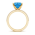 Rosec Jewels-Lab Grown 4 Carat Blue Diamond Oval Wedding Ring Set with IGI Certificate