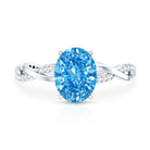 Rosec Jewels-IGI Certified 2 Carat Oval Lab Grown Blue Diamond Braided Engagement Ring for Women