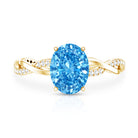 Rosec Jewels-IGI Certified 2 Carat Oval Lab Grown Blue Diamond Braided Engagement Ring for Women