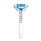 Rosec Jewels-Lab Grown 3 Carat Blue Diamond Oval Engagement Ring IGI Certified
