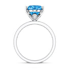 Rosec Jewels-4 Carat Oval Cut Lab Created Blue Diamond Large Engagement Ring IGI Certified