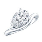 Rosec Jewels-Lab Grown 2 Carat Diamond East West Pear Engagement Ring with IGI Certificate