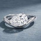 Rosec Jewels-Lab Grown 2 Carat Diamond East West Pear Engagement Ring with IGI Certificate