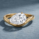 Rosec Jewels-Lab Grown 2 Carat Diamond East West Pear Engagement Ring with IGI Certificate