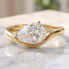 Rosec Jewels-Lab Grown 2 Carat Diamond East West Pear Engagement Ring with IGI Certificate