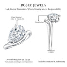 Rosec Jewels-3 Carat Pear Shaped Lab Grown Diamond East West Engagement Ring IGI Certified
