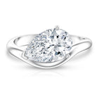 Rosec Jewels-3 Carat Pear Shaped Lab Grown Diamond East West Engagement Ring IGI Certified