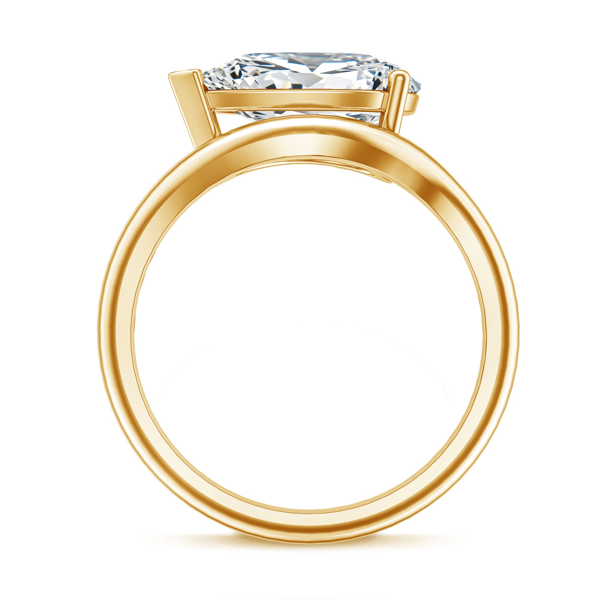 Rosec Jewels-3 Carat Pear Shaped Lab Grown Diamond East West Engagement Ring IGI Certified