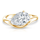 Rosec Jewels-3 Carat Pear Shaped Lab Grown Diamond East West Engagement Ring IGI Certified