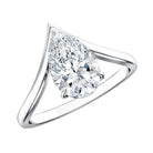 Rosec Jewels-Pear Shape 2 Carat Lab Grown Diamond Chevron Engagement Ring with IGI Certificate