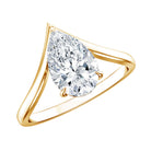 Rosec Jewels-Pear Shape 2 Carat Lab Grown Diamond Chevron Engagement Ring with IGI Certificate