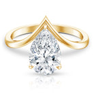 Rosec Jewels-Pear Shape 3 Carat Lab Diamond V Shaped Engagement Ring with IGI Certificate