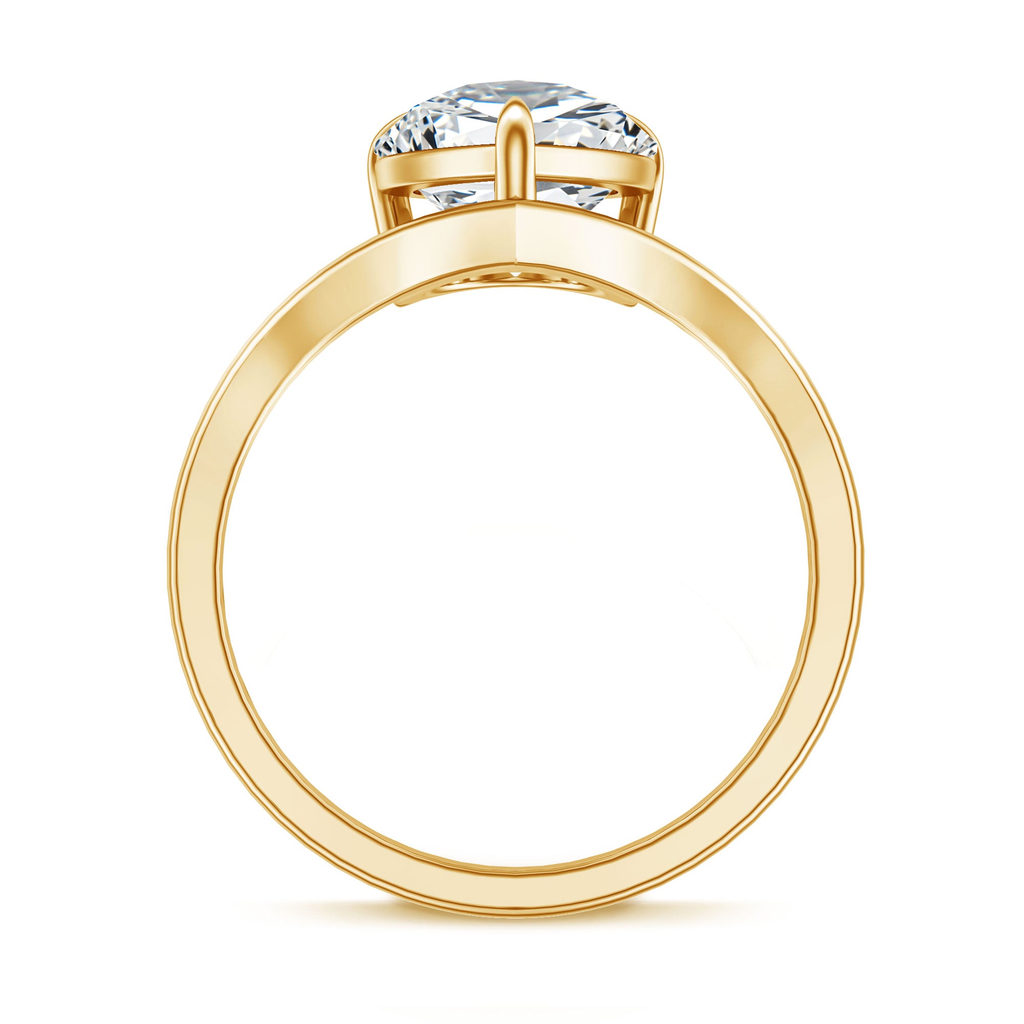 Rosec Jewels-IGI Certified 4 Carat Lab Grown Diamond Pear Engagement Ring with Chevron Shank