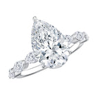 Rosec Jewels-Solitaire 3 Carat Pear Shaped Lab Diamond Designer Engagement Ring IGI Certified
