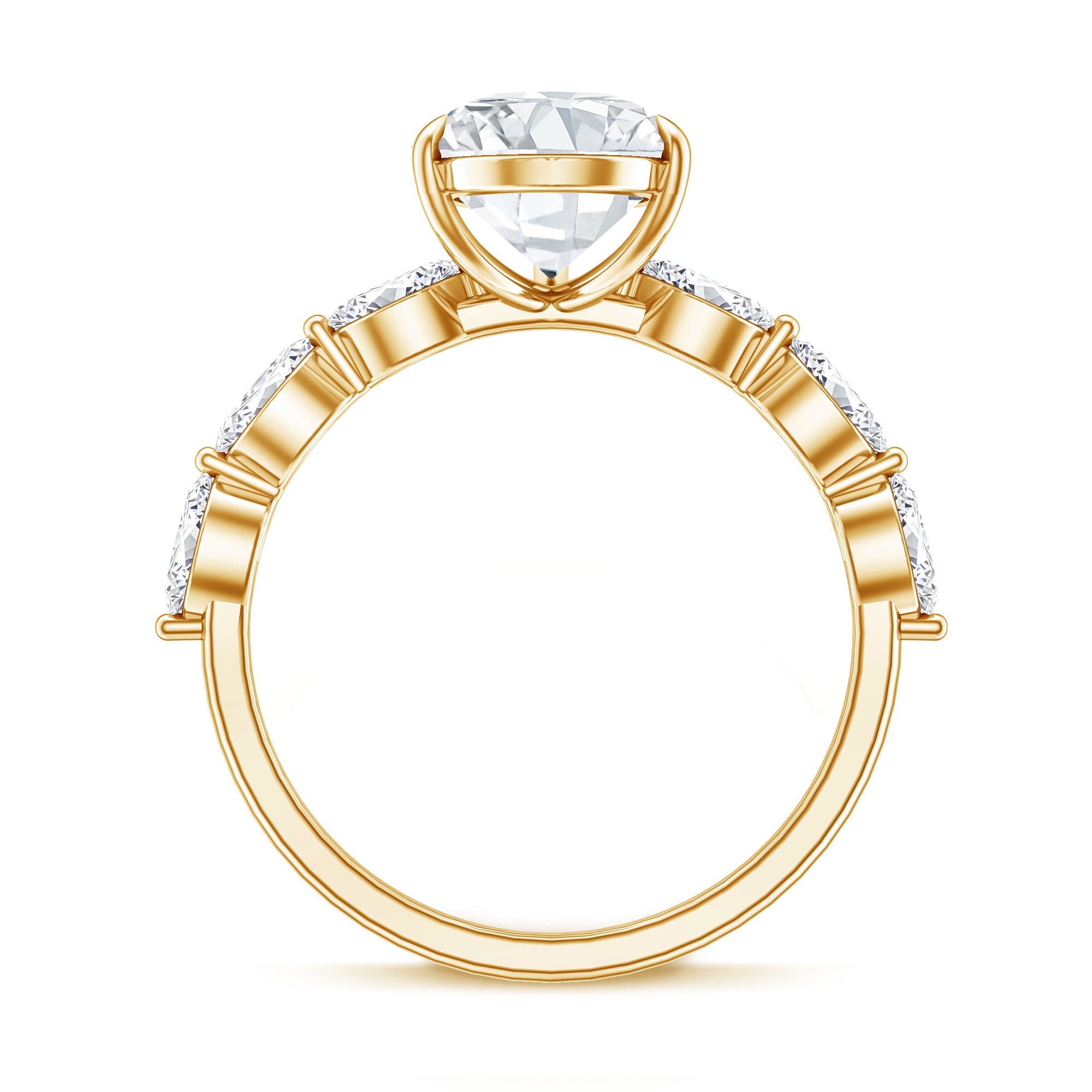 Rosec Jewels-Solitaire 3 Carat Pear Shaped Lab Diamond Designer Engagement Ring IGI Certified