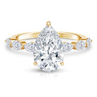 Rosec Jewels-Solitaire 3 Carat Pear Shaped Lab Diamond Designer Engagement Ring IGI Certified