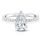 Rosec Jewels-IGI Certified 2 Carat Lab Grown Diamond Teardrop Engagement Ring with Side Stones