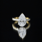 4 Carat Pear Lab Grown Diamond Huge Engagement Ring with IGI Certificate Lab - ( E-VS1 ) - Rosec Jewels