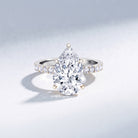 4 Carat Pear Lab Grown Diamond Huge Engagement Ring with IGI Certificate Lab - ( E-VS1 ) - Rosec Jewels
