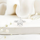 4 Carat Pear Lab Grown Diamond Huge Engagement Ring with IGI Certificate Lab - ( E-VS1 ) - Rosec Jewels