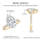 Rosec Jewels-4 Carat Pear Lab Grown Diamond Huge Engagement Ring with IGI Certificate