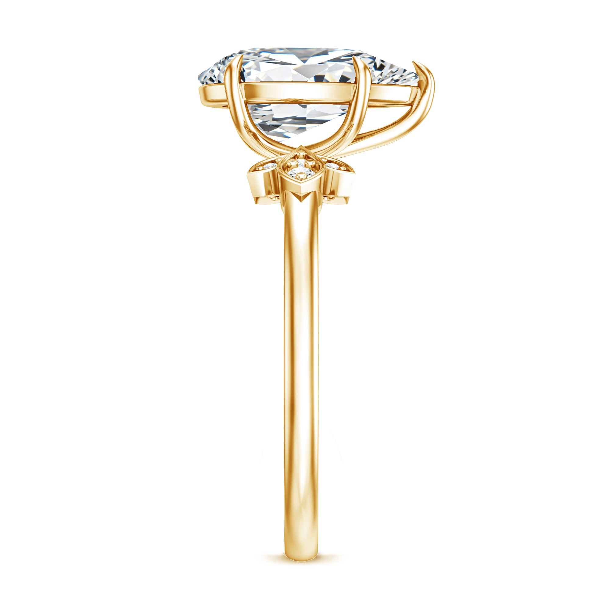 Rosec Jewels-Nature Inspired 2 Carat Lab Grown Diamond Pear Engagement Ring with IGI Certificate