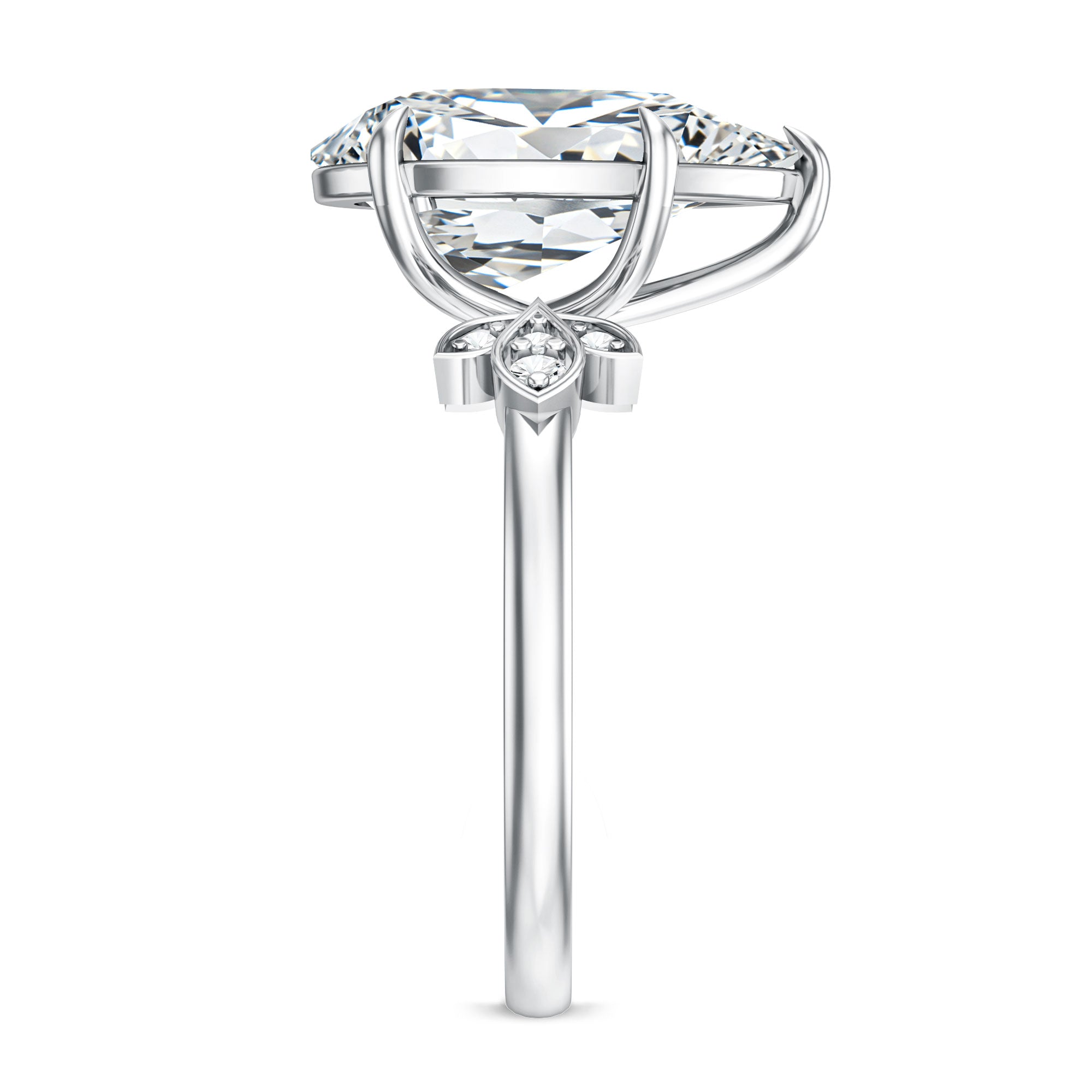 Rosec Jewels-IGI Certified Nature Inspired Lab Grown Diamond Pear Engagement Ring 4 Carat