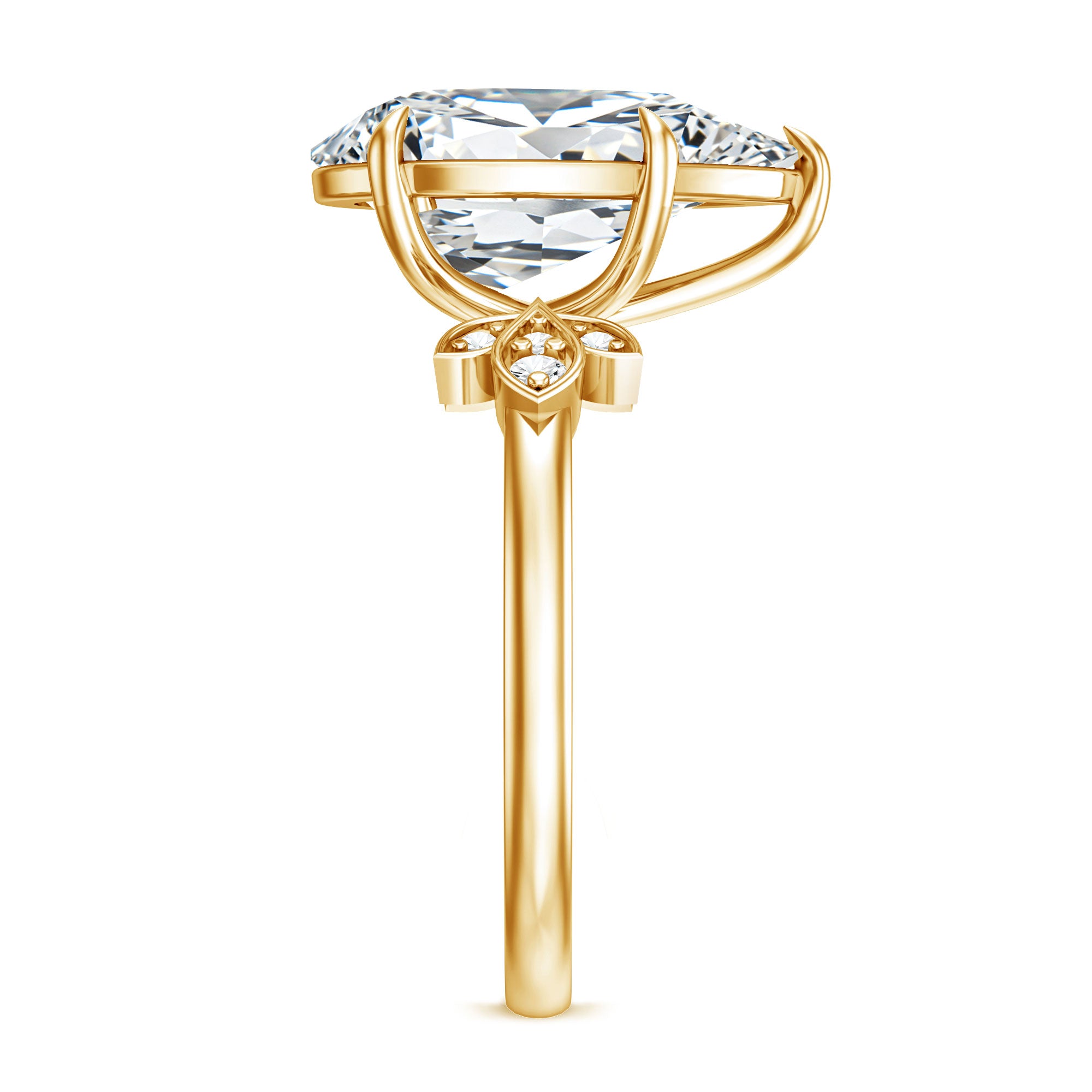 Rosec Jewels-IGI Certified Nature Inspired Lab Grown Diamond Pear Engagement Ring 4 Carat