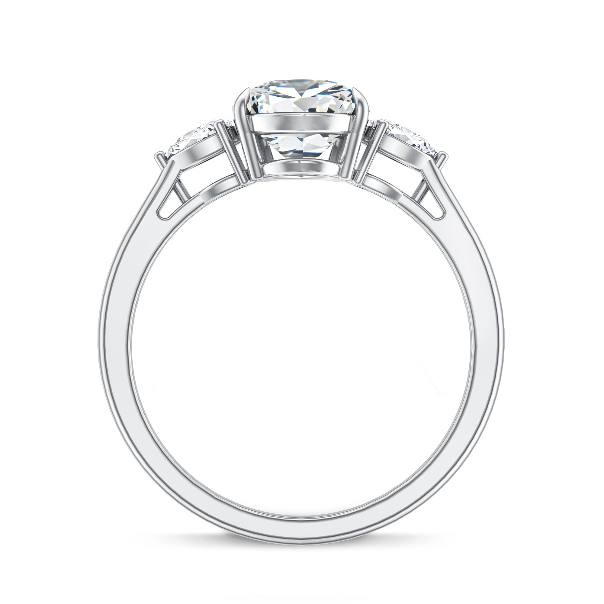 Rosec Jewels-2 Carat Pear Lab Grown Diamond Three Stone Engagement Ring IGI Certified