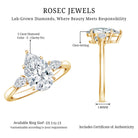 Rosec Jewels-2 Carat Pear Lab Grown Diamond Three Stone Engagement Ring IGI Certified