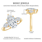 Rosec Jewels-Pear Shape 3 Carat Lab Grown Diamond Statement Ring for Women with IGI Certificate