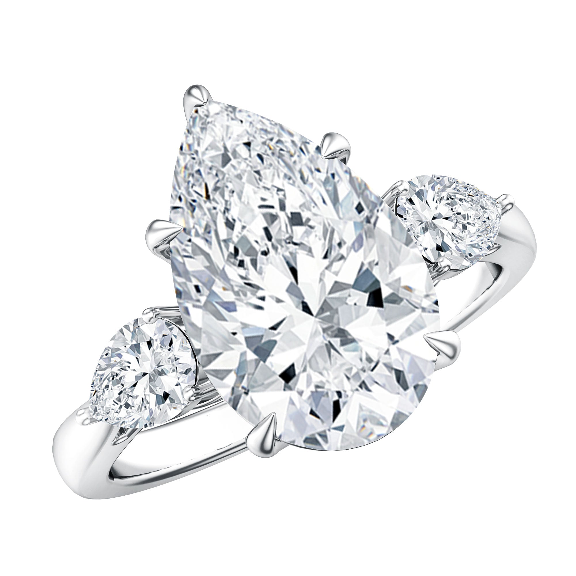 Rosec Jewels-4 Carat Lab Grown Diamond 3 Stone Engagement Ring with IGI Certified