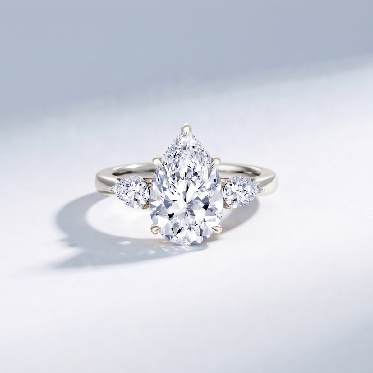 4 Carat Lab Grown Diamond 3 Stone Engagement Ring with IGI Certified Lab - ( E-VS1 ) - Rosec Jewels