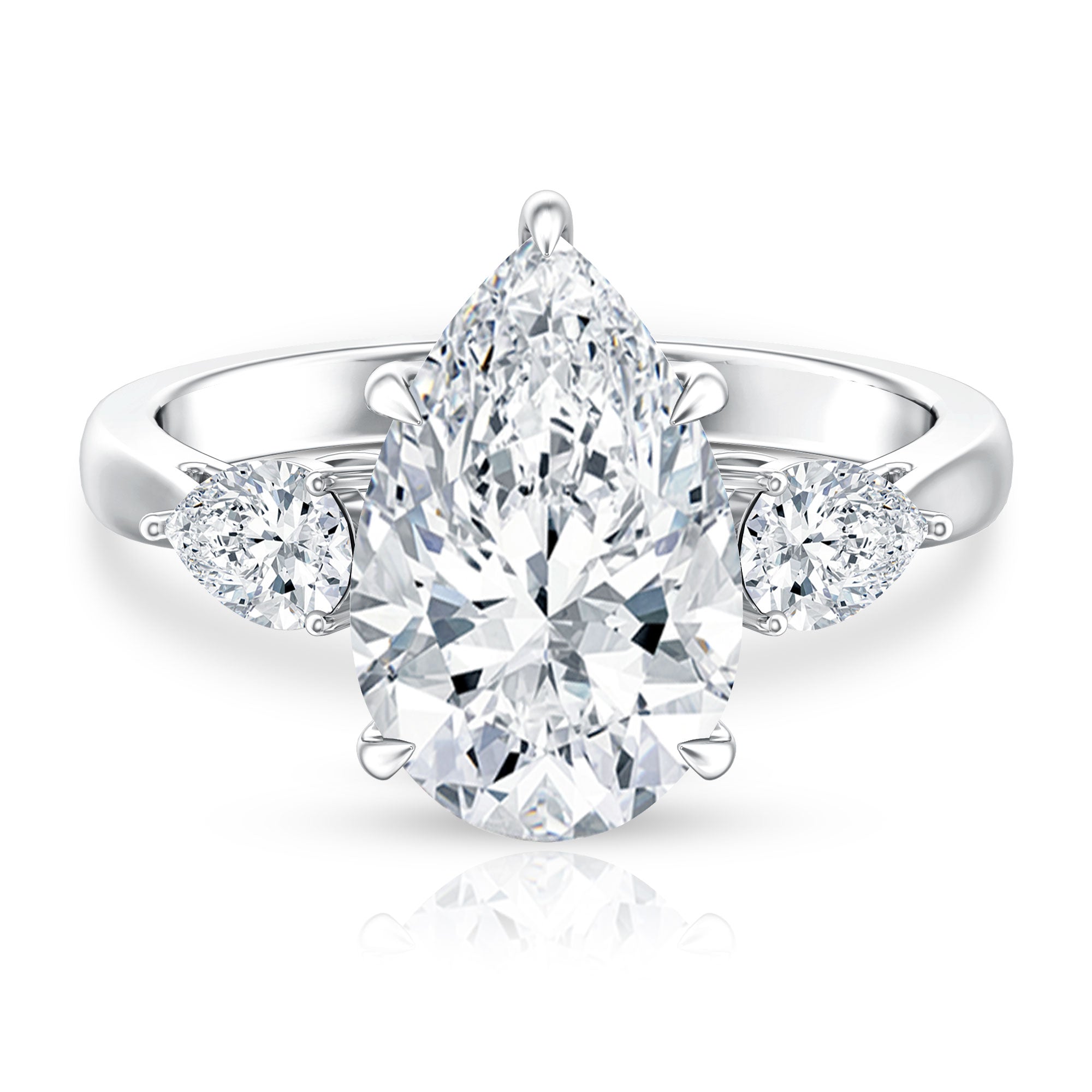 Rosec Jewels-4 Carat Lab Grown Diamond 3 Stone Engagement Ring with IGI Certified