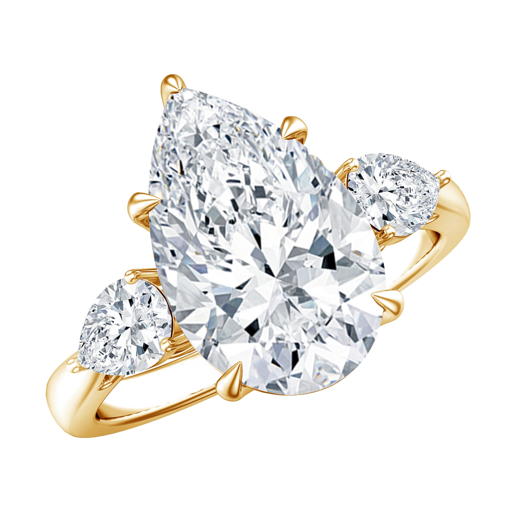 Rosec Jewels-4 Carat Lab Grown Diamond 3 Stone Engagement Ring with IGI Certified