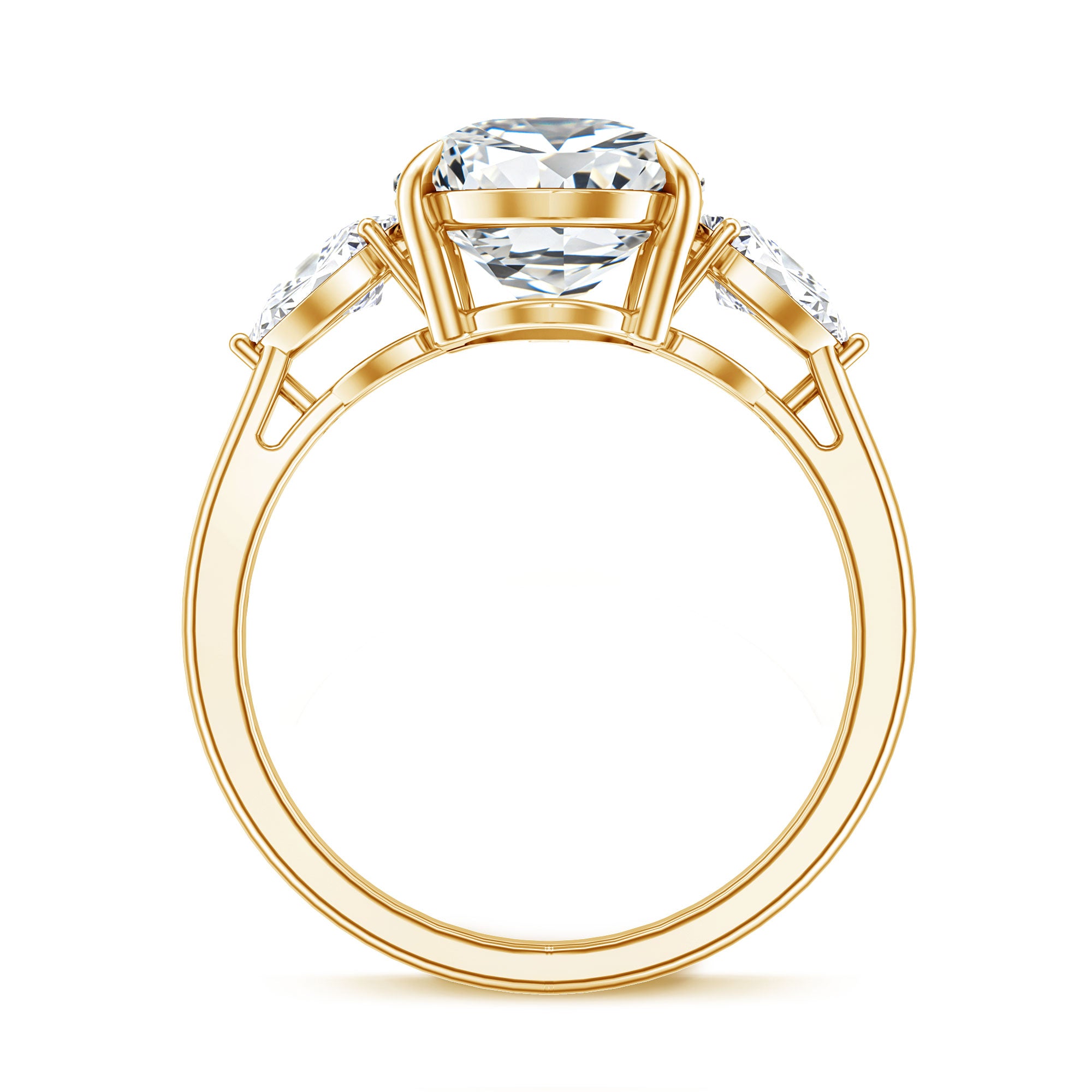 Rosec Jewels-4 Carat Lab Grown Diamond 3 Stone Engagement Ring with IGI Certified