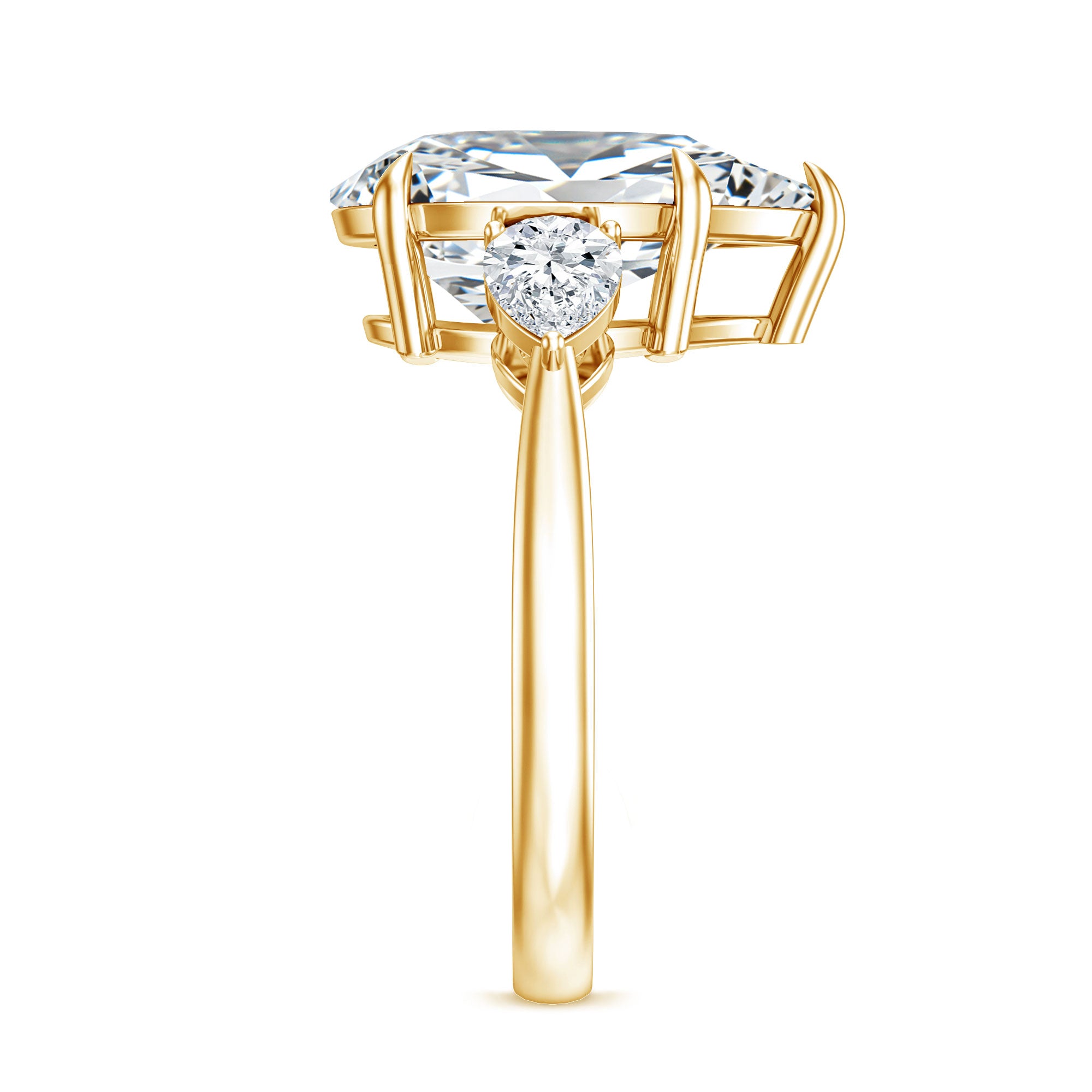 Rosec Jewels-4 Carat Lab Grown Diamond 3 Stone Engagement Ring with IGI Certified