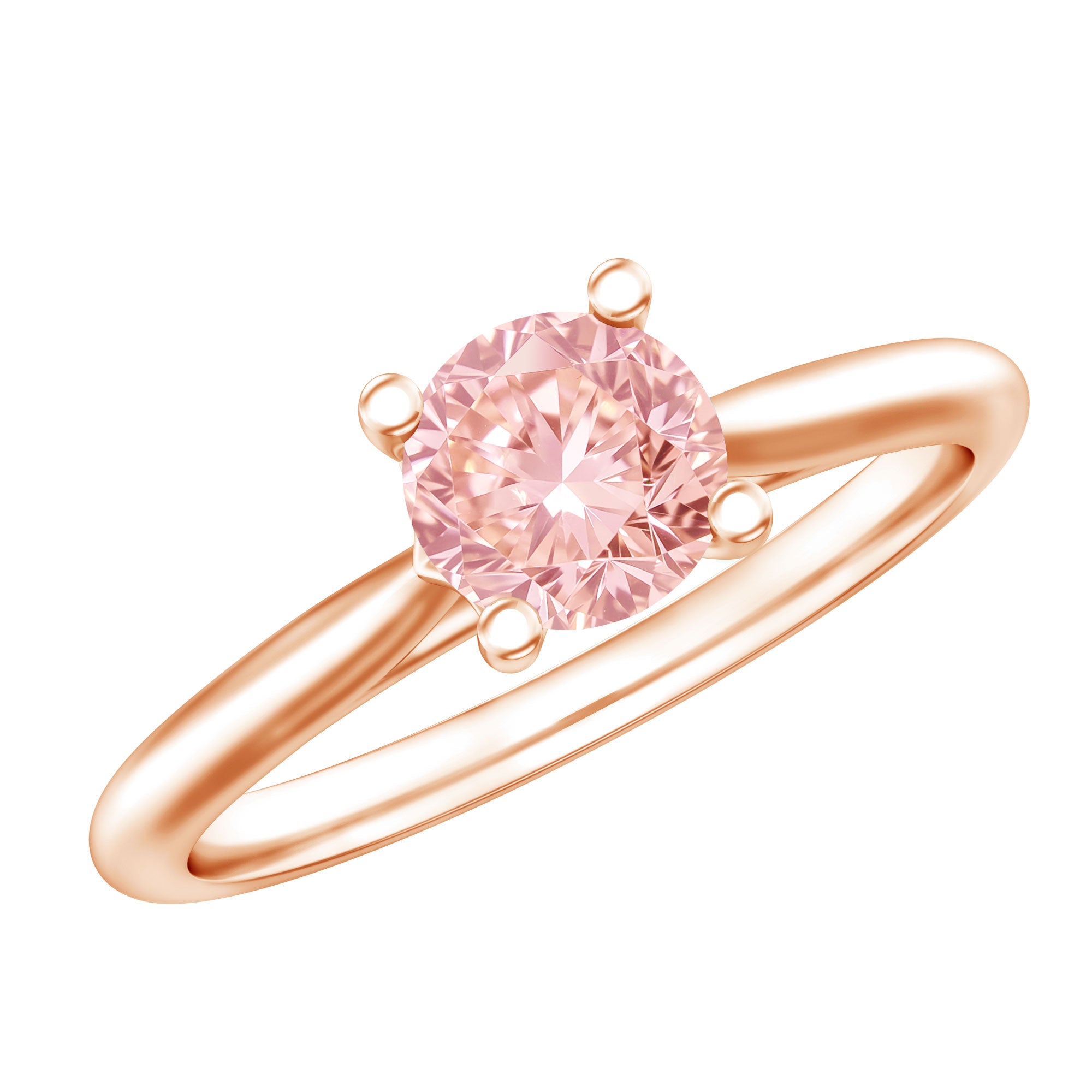 Rosec Jewels-1 Carat Round Lab Grown Pink Diamond Solitaire Ring with IGI Certificate
