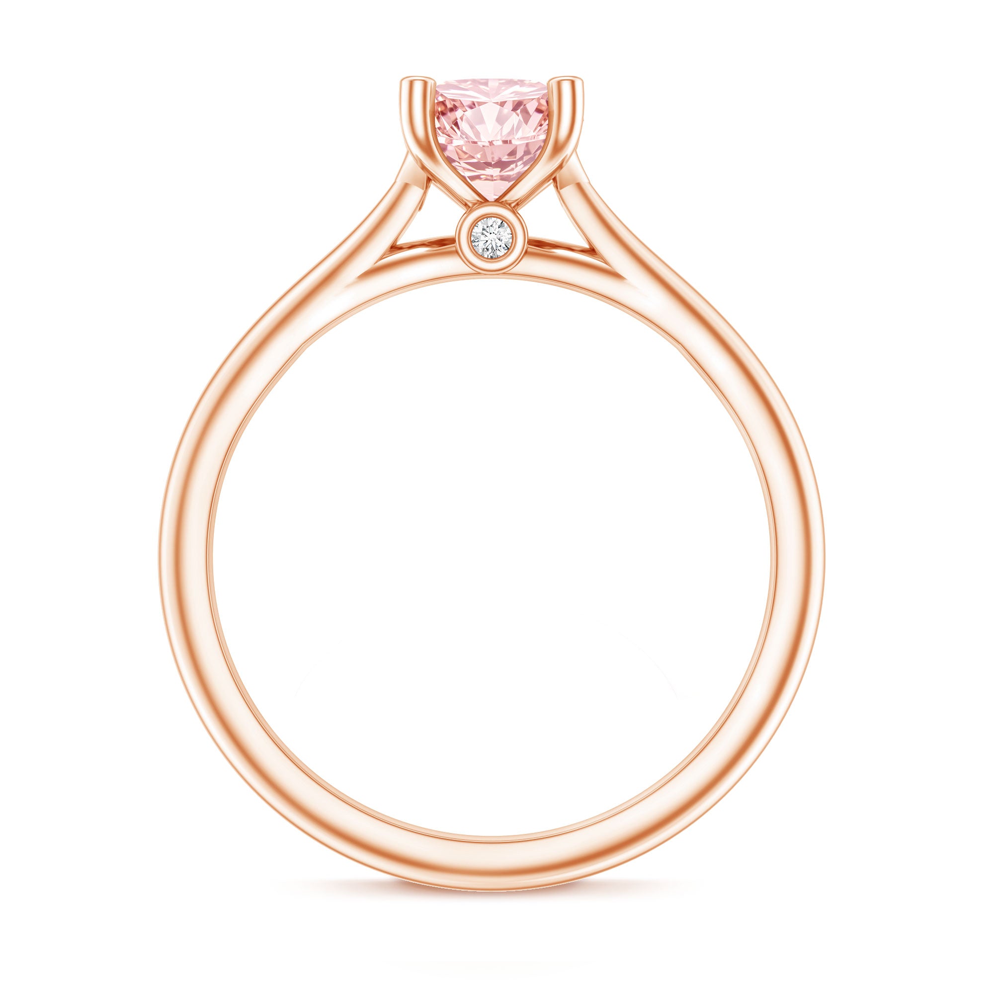 Rosec Jewels-1 Carat Round Lab Grown Pink Diamond Solitaire Ring with IGI Certificate