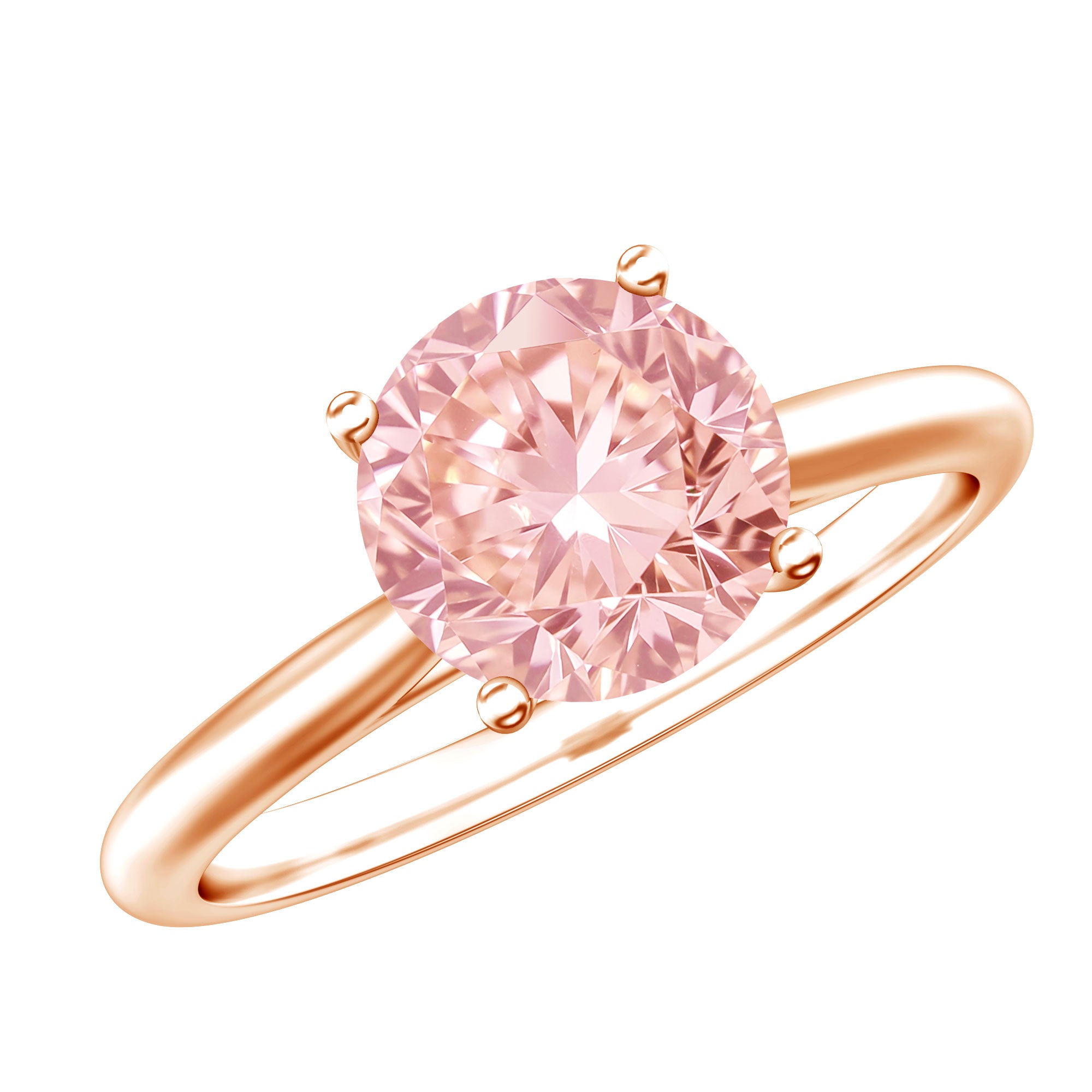 Rosec Jewels-IGI Certified Round Lab Grown Pink Diamond 2 Carat Engagement Ring for Women