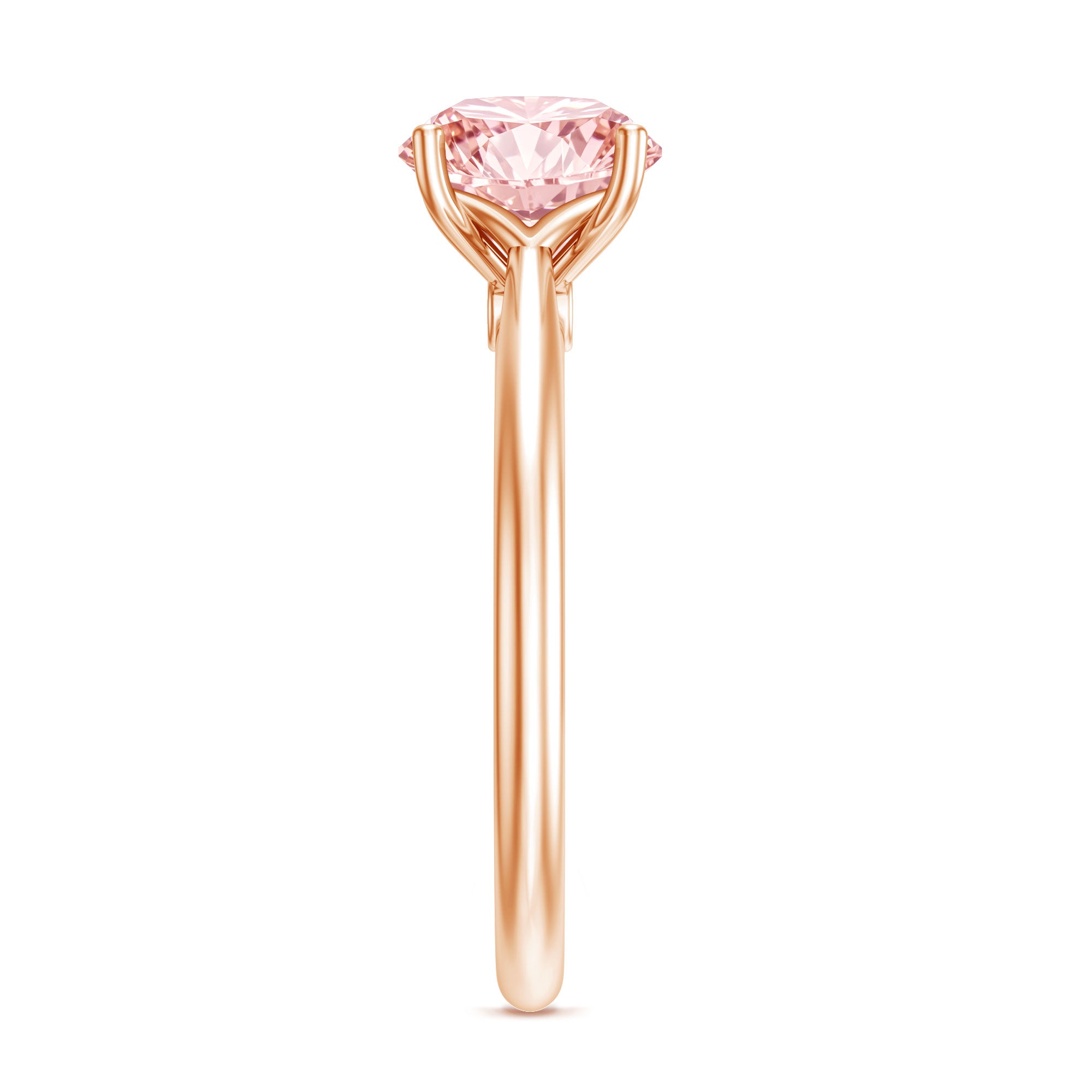 Rosec Jewels-IGI Certified Round Lab Grown Pink Diamond 2 Carat Engagement Ring for Women