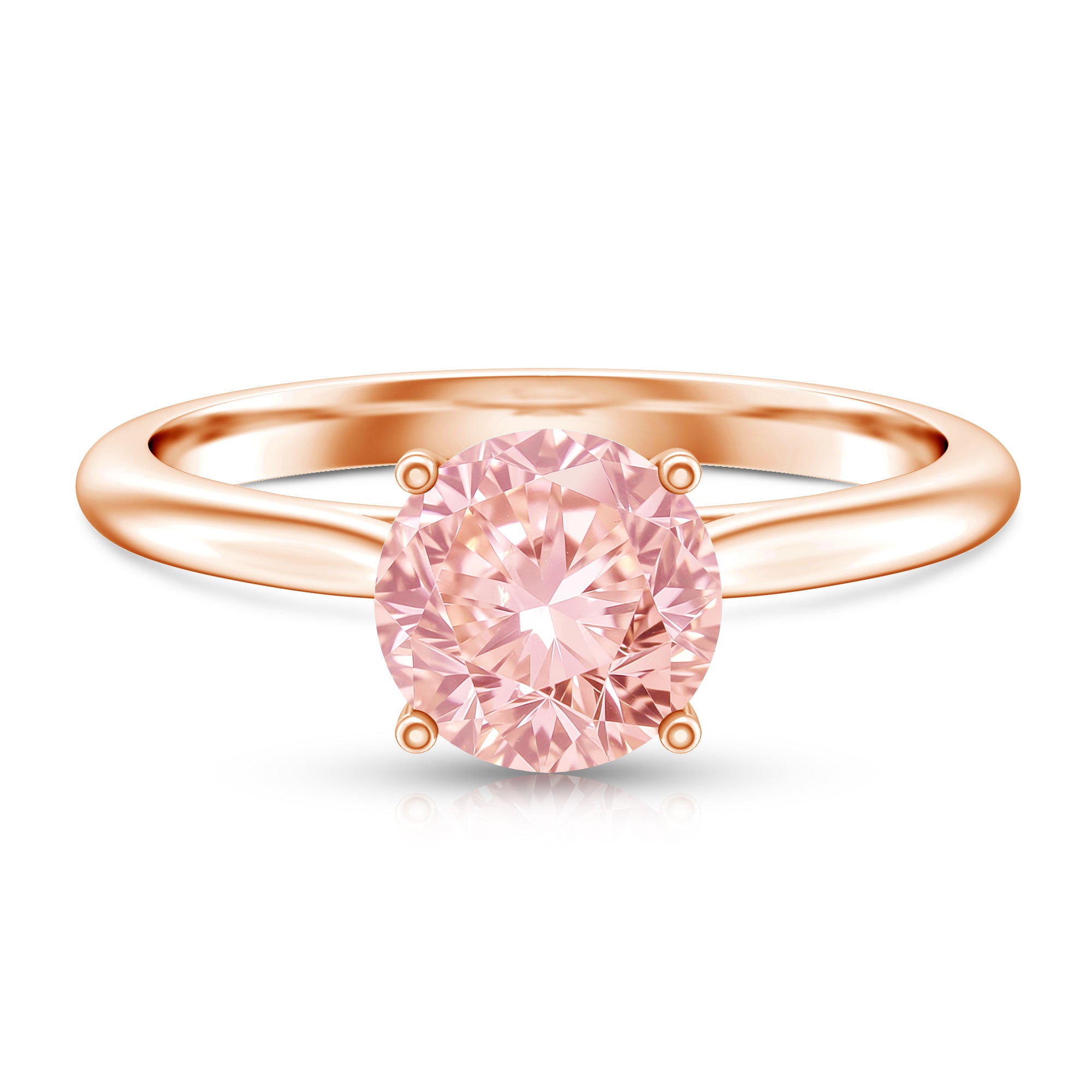 Rosec Jewels-IGI Certified Round Lab Grown Pink Diamond 2 Carat Engagement Ring for Women